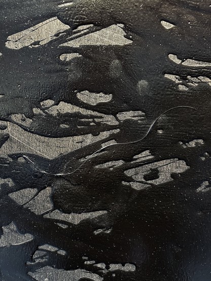 Ressac de Fabienne Verdier avec un cheveu de l’artiste dans l’oeuvre.